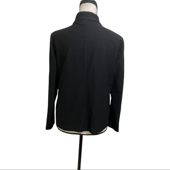 Eileen fisher 2 way zip jacket. Rayon black size medium long sleeve. - Picture 4 of 10